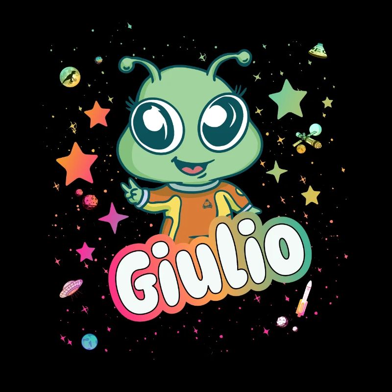 GIULIO - Schöner Junge Name mit süßem Alien