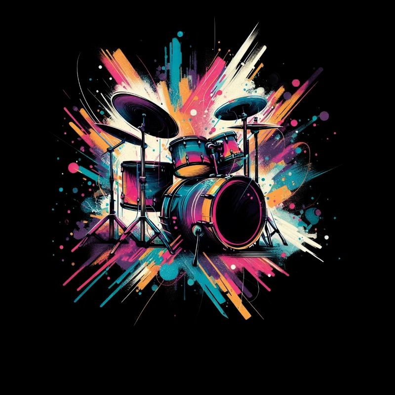 Buntes Abstraktes Drum Set Drummer Drumming