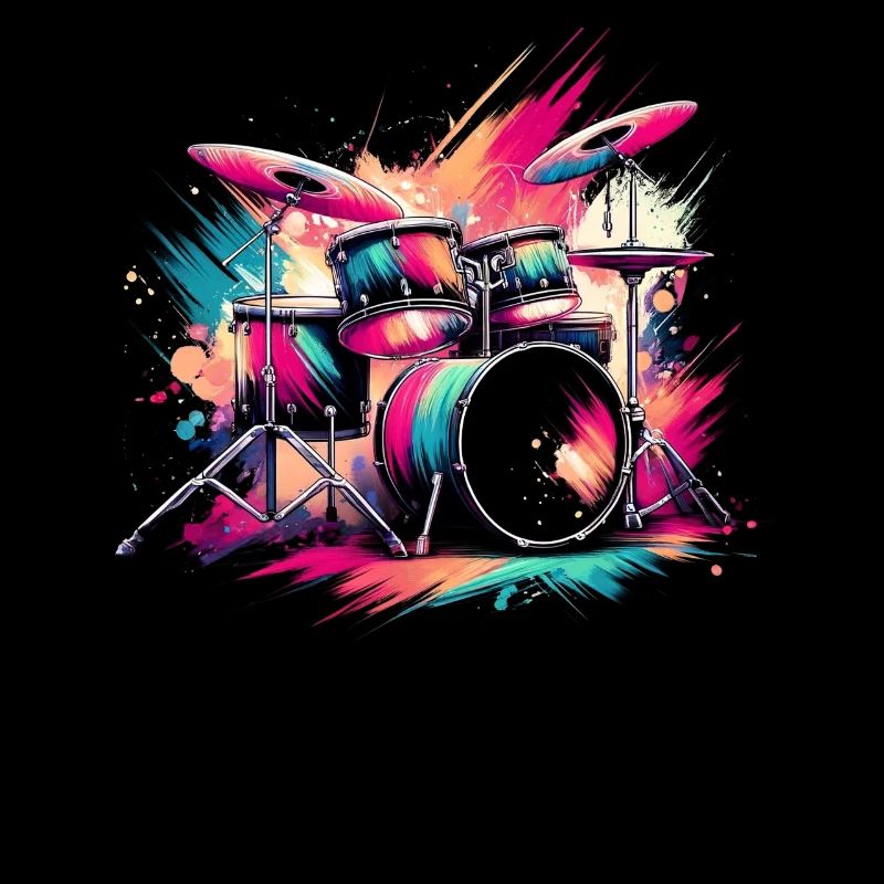 Buntes Abstraktes Drum Set Drummer Drumming