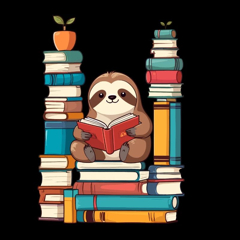 Funny Book Lover Sloth
