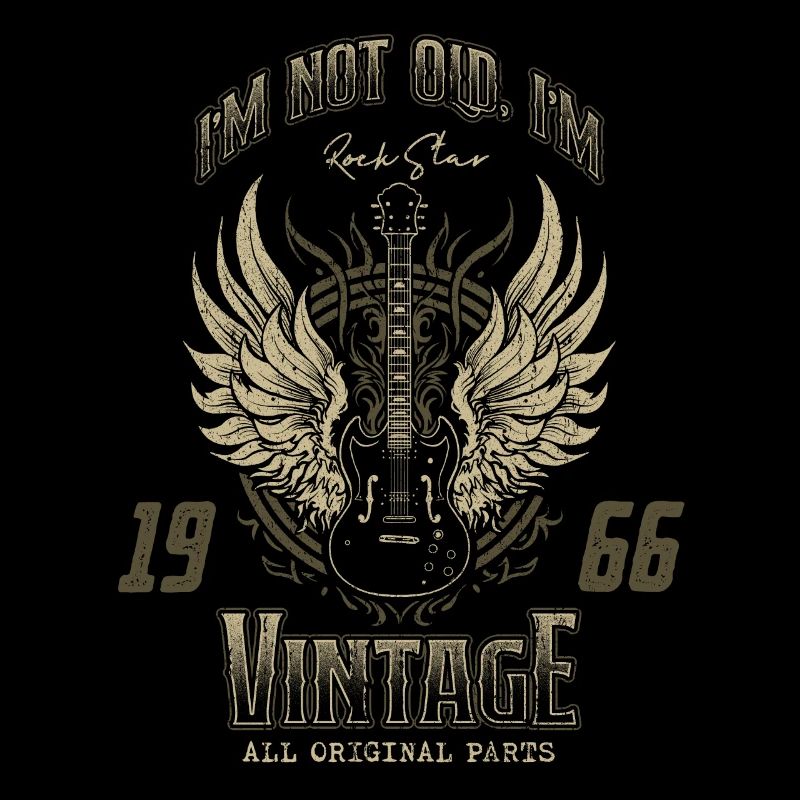 Ich bin nicht alt, ich bin Vintage Retro 1966 Gitarrist