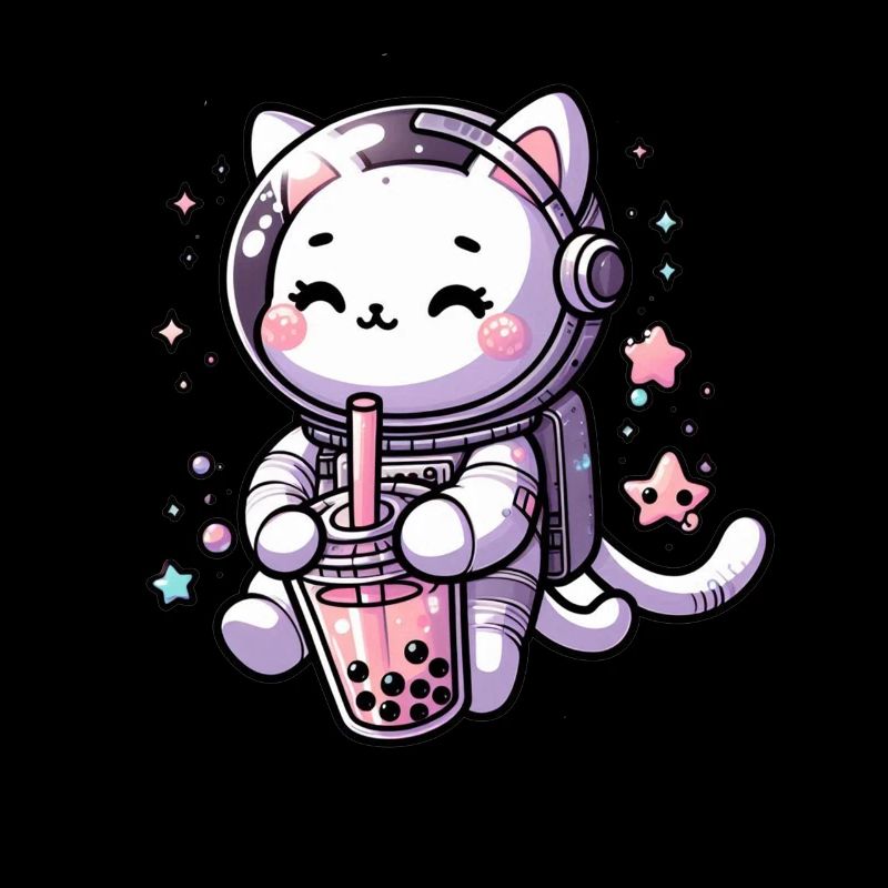 Thé à bulles Kawaii Cat Astronaut dans l’espace