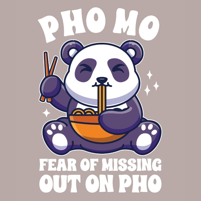 Drôle Pho Panda mignon mangeant Pho