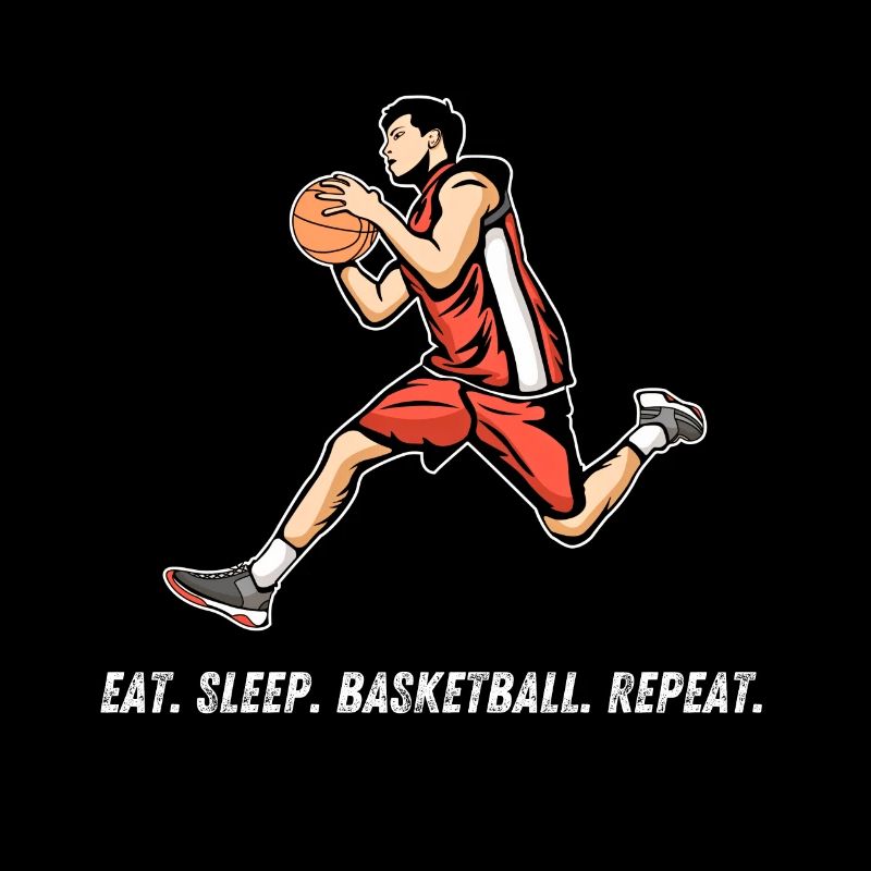 Basketball Tshirt B-Ball Dunking Rebound Player