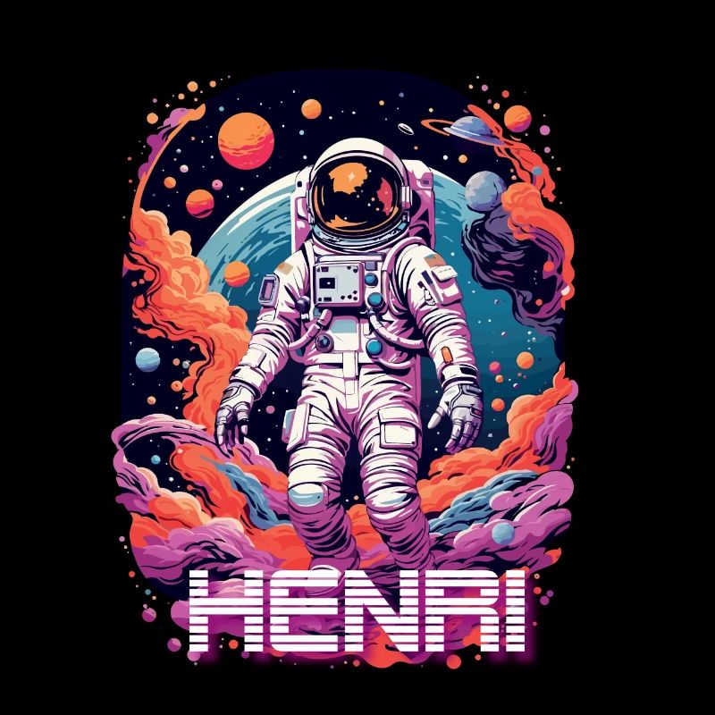 HENRI - Beautiful boy name with cool astronaut