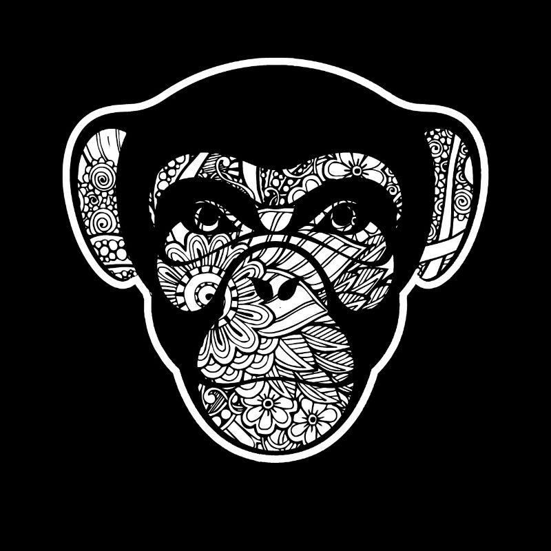 Chimpanzee Chimpanzee Floral Pattern