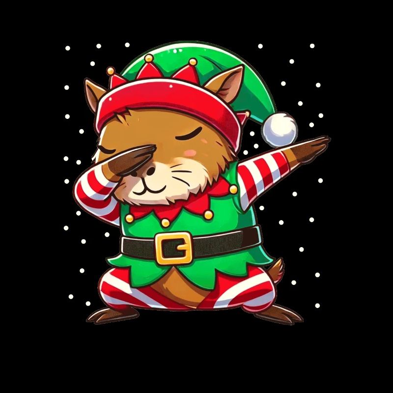 Weihnachten Capybara Elf Funny Capybara Lover