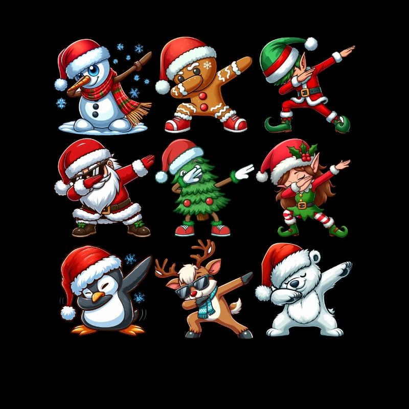 Dabbing Santa Elf Christmas Dance Squad Trendy