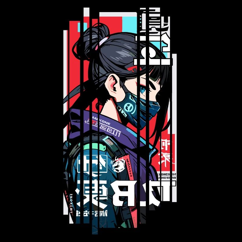 Ver.1 - Cyborg Japan red blue kanji