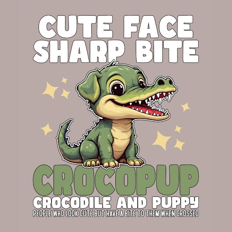 CUTE FACE SHARP BITE - CROCODILE AND PUPPY