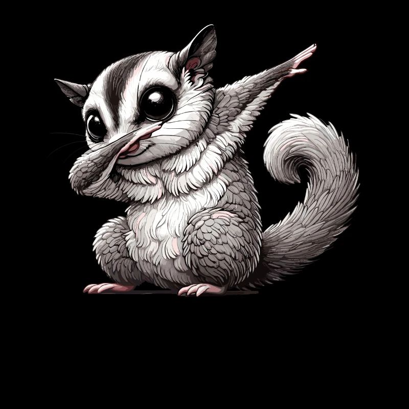 Kurzkopfgleitbeutler, Sugar Glider, Dabbing
