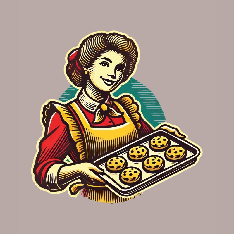 Nostalgic baker with biscuits motif