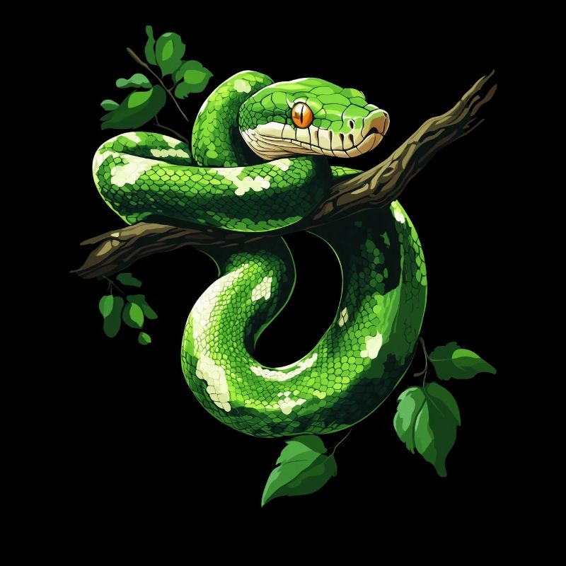 Arbre vert Python Serpents Amoureux Terrarium