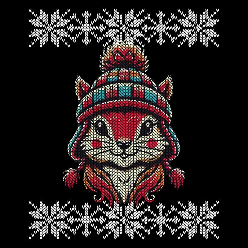 Winter knit look squirrel with hat