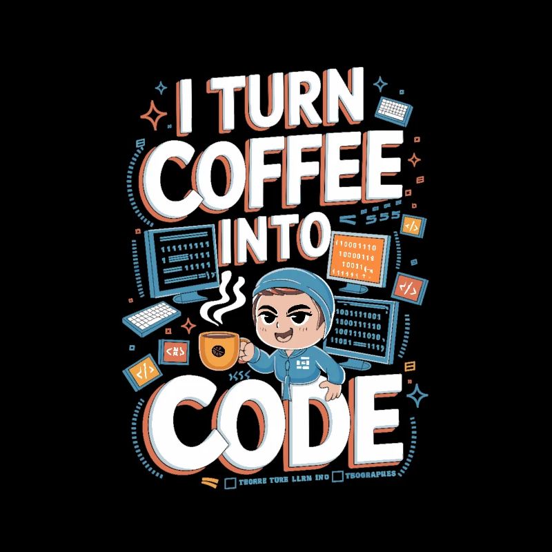 Café et Code – Conception de programmeur amusant