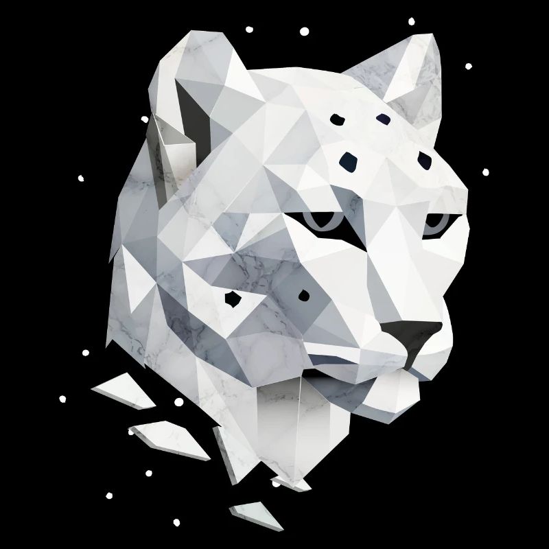 Geometric Snow Leopard – Elegance of the Wilderness