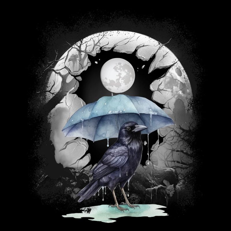 Halloween Bird Raven Crow Crow Forest Moon