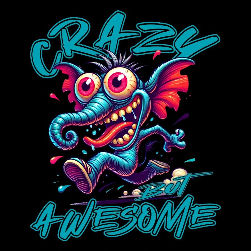 Crazy but Awesome Zebra Comic Style