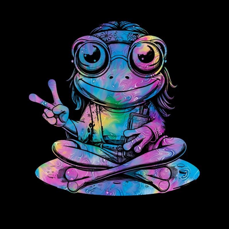 Peace Sign Dye Hippie Frog 60s