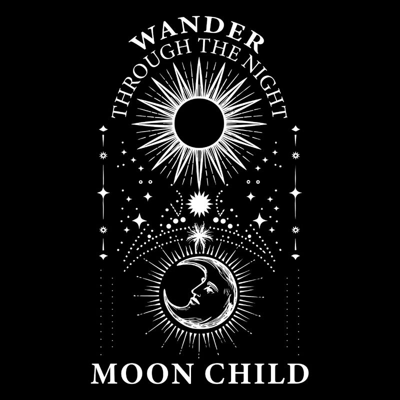 Sun Moon Child Celestial Boho Gothic Astrology Mys