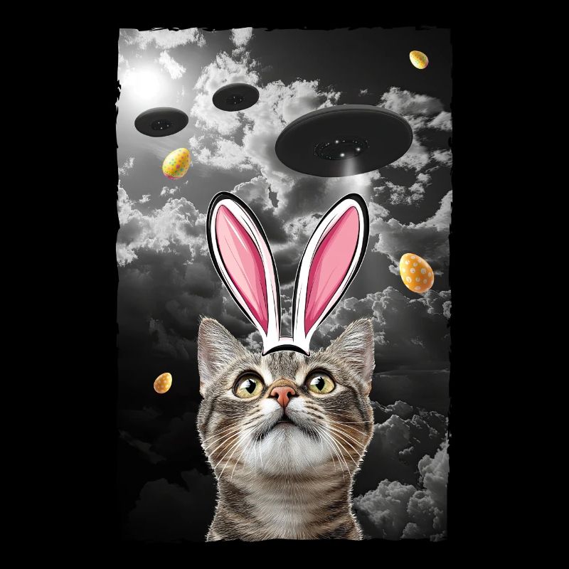 Funny Cat Meme Easter Alien Science UFO