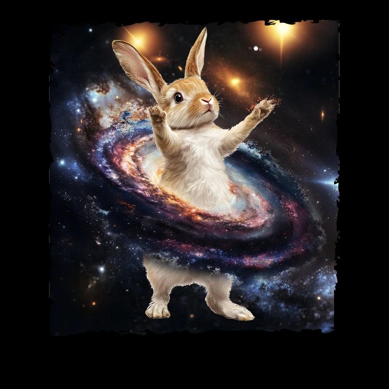 Mignon Lapin de Pâques Galaxie Nébuleuse de l’espace Drôle Mème