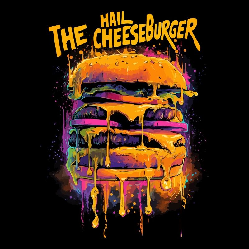 Trippy Hail the Cheeseburger Graffiti Street Style