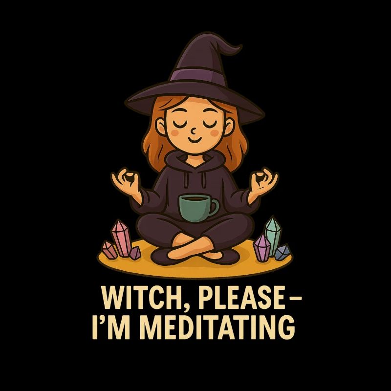 Sorcière méditative avec des cristaux – Witch Please