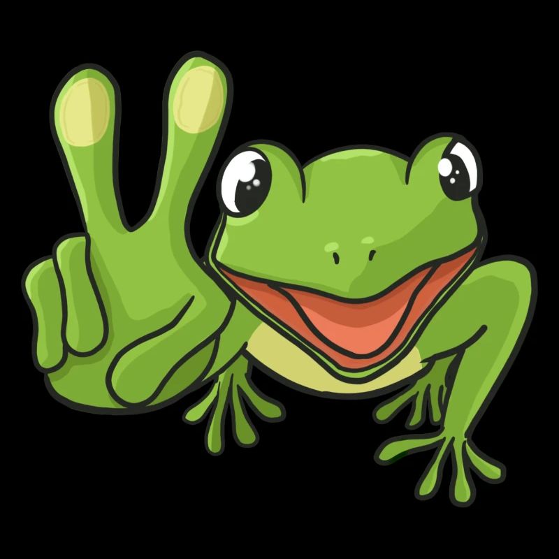 Frosch Peacezeichen