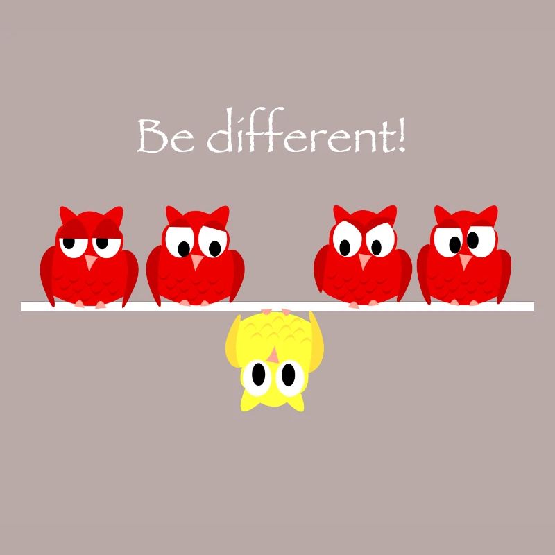 Be different - think different mit kleinen Eulen