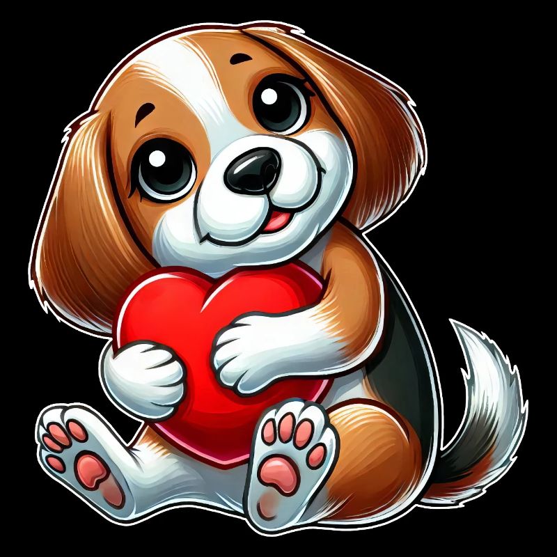 Verliebter Beagle Herz Valentinstag Hund