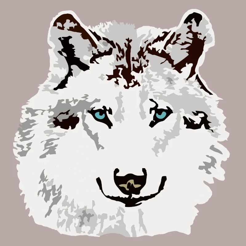 Yeux bleus de loup blanc