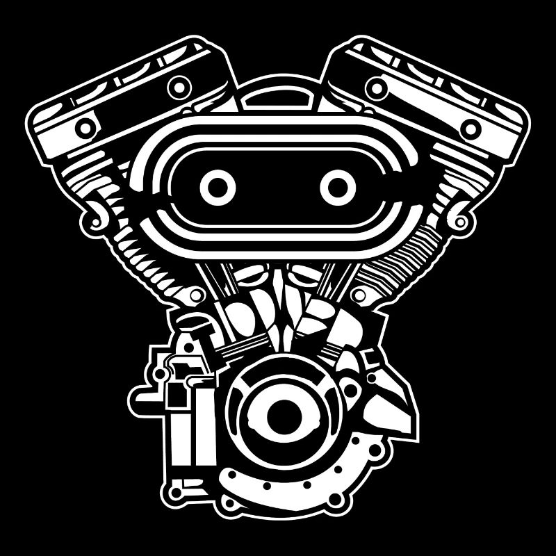 Motorrad Motor / Engine 02_schwarz