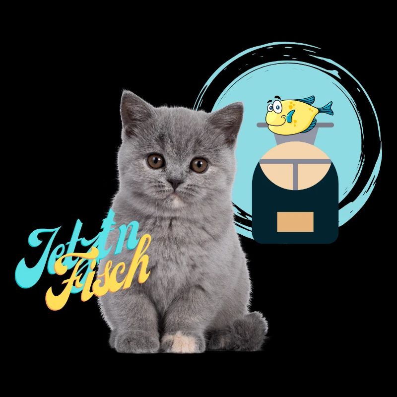 Cat thinks of fish preparation food processor