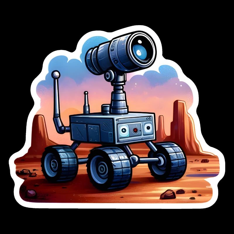 Mars-Rover inspirierter Sticker, Comic Stil