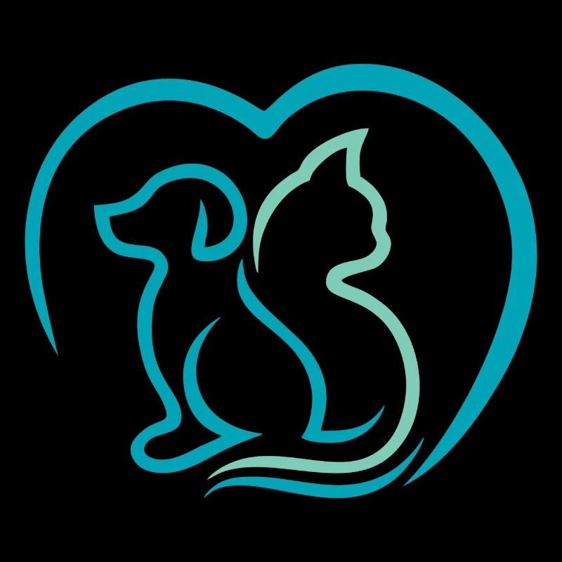 Chat et chien bleus.