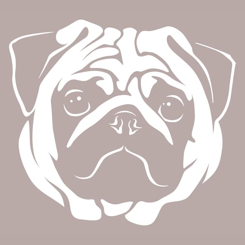 Mops Portrait - Negative Stil