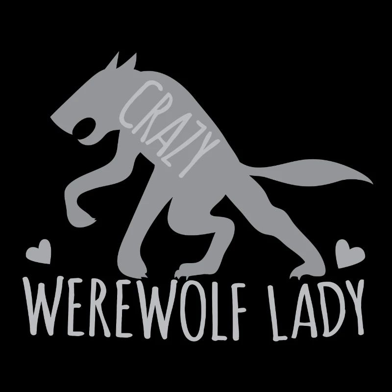 Verrückte Werwolfdame mit grauem gehendem Wolf