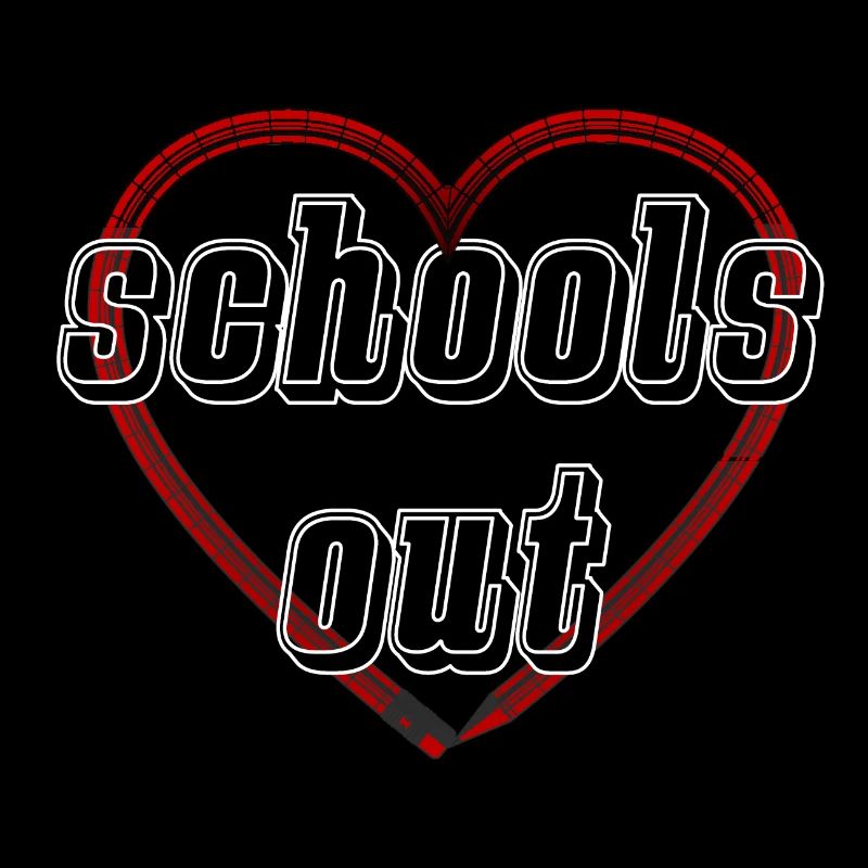 Bleistift Herz schools out - Schule aus