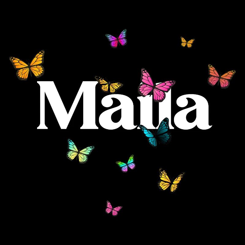 MAILA - Schöner Mädchen Name mit bunten Schmetterl
