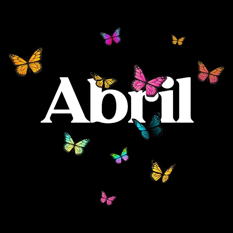 ABRIL - Schöner Mädchen Name mit Schmetterlingen
