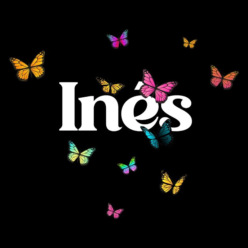 INÉS - Schöner Mädchen Name mit Schmetterlingen