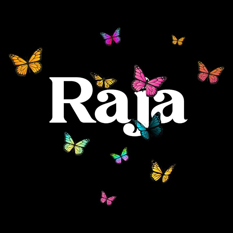 RAJA - Schöner Mädchen Name mit Schmetterlingen