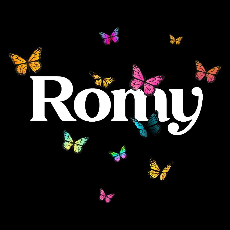 ROMY - Schöner Mädchen Name mit Schmetterlingen