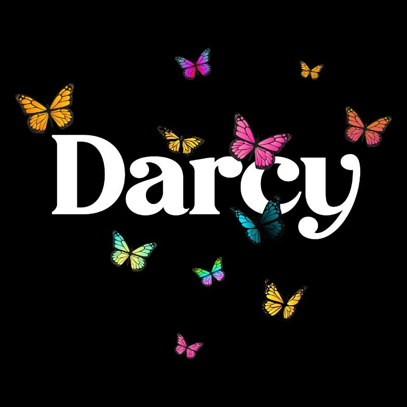 DARCY - Schöner Mädchen Name mit Schmetterlingen