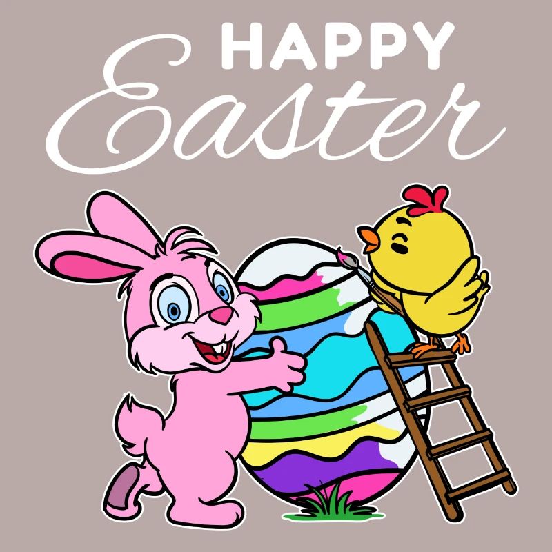 Happy easter bunny easter bunny chick hen egg