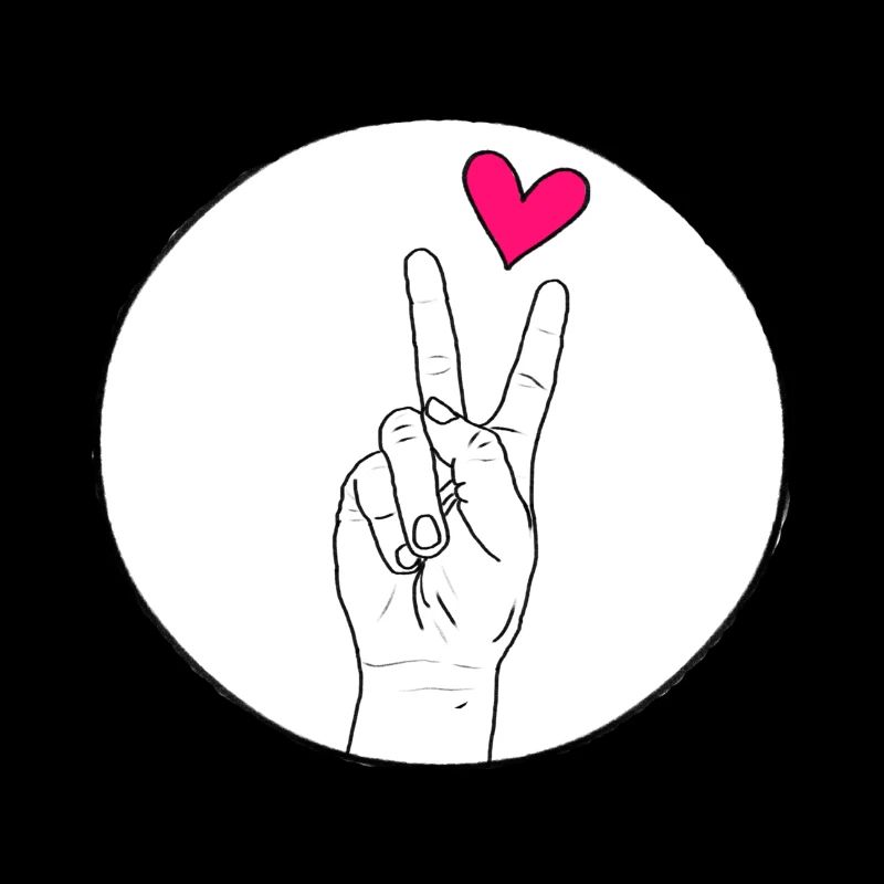 Main de paix avec coeur
