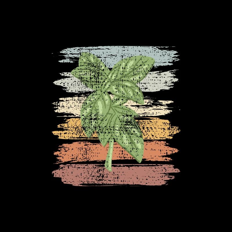 Conception rétro basilic à base de plantes