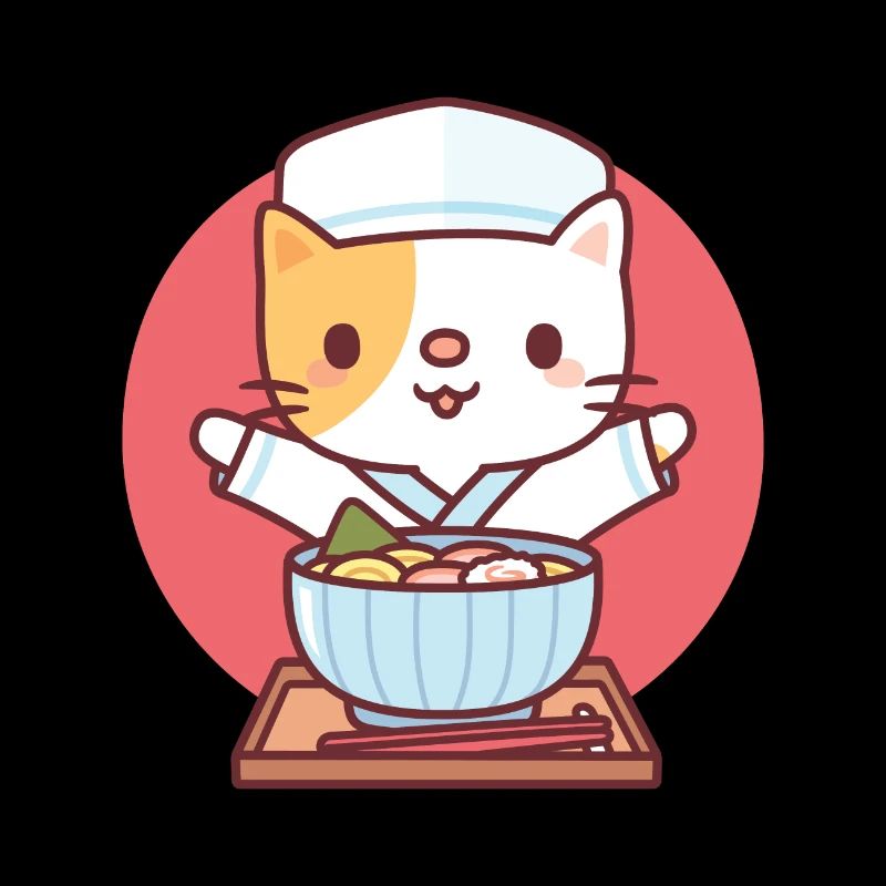Süße Ramen Chef Neko Katze