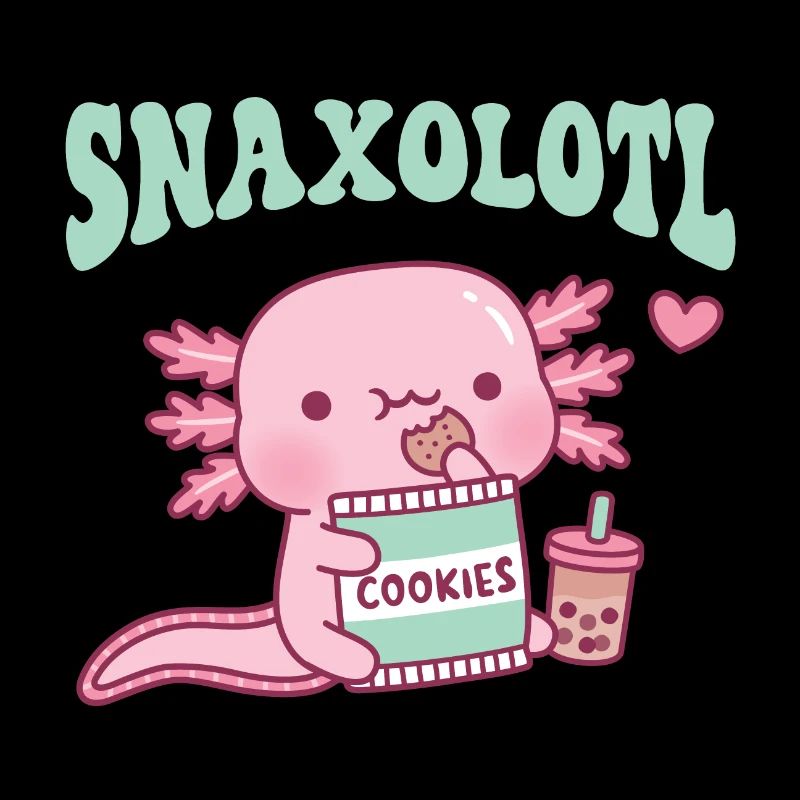 Mignon Snaxolotl Axolotl Snacking On Cookies